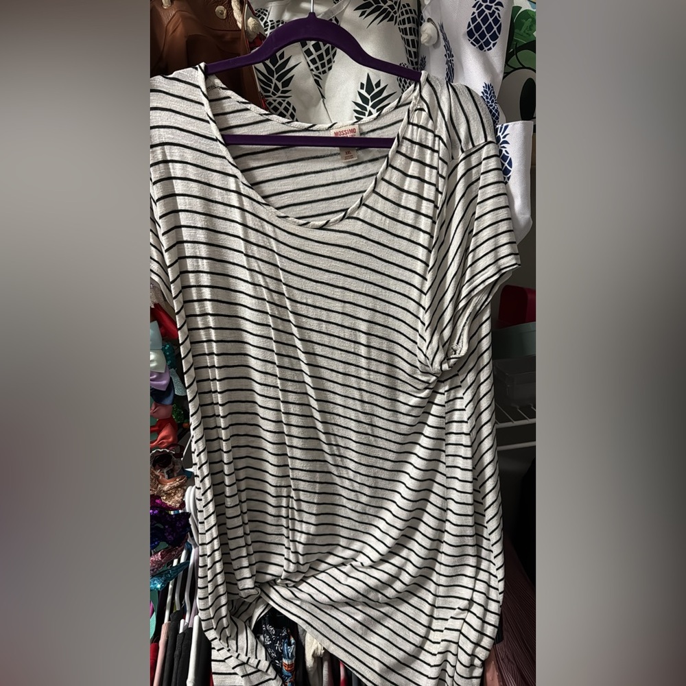 Striped Black and White Women's Top
